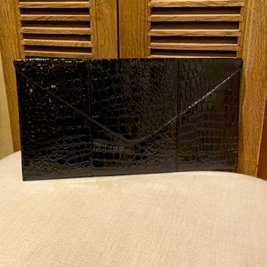 Rachel Zoe faux alligator oversized clutch